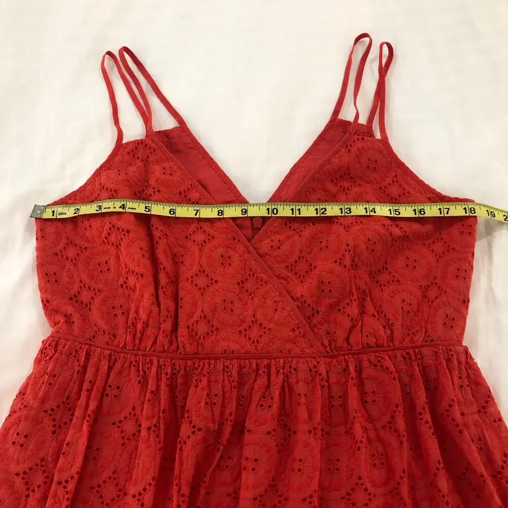 J.Crew Double Strap Orange Coral Eyelet Dress